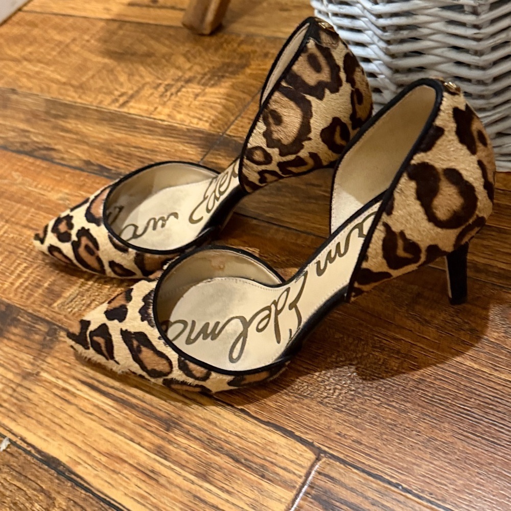 Sam Edelman Tesla Leopard Calf-hair D'Orsay pumps 7 - Picture 6 of 13